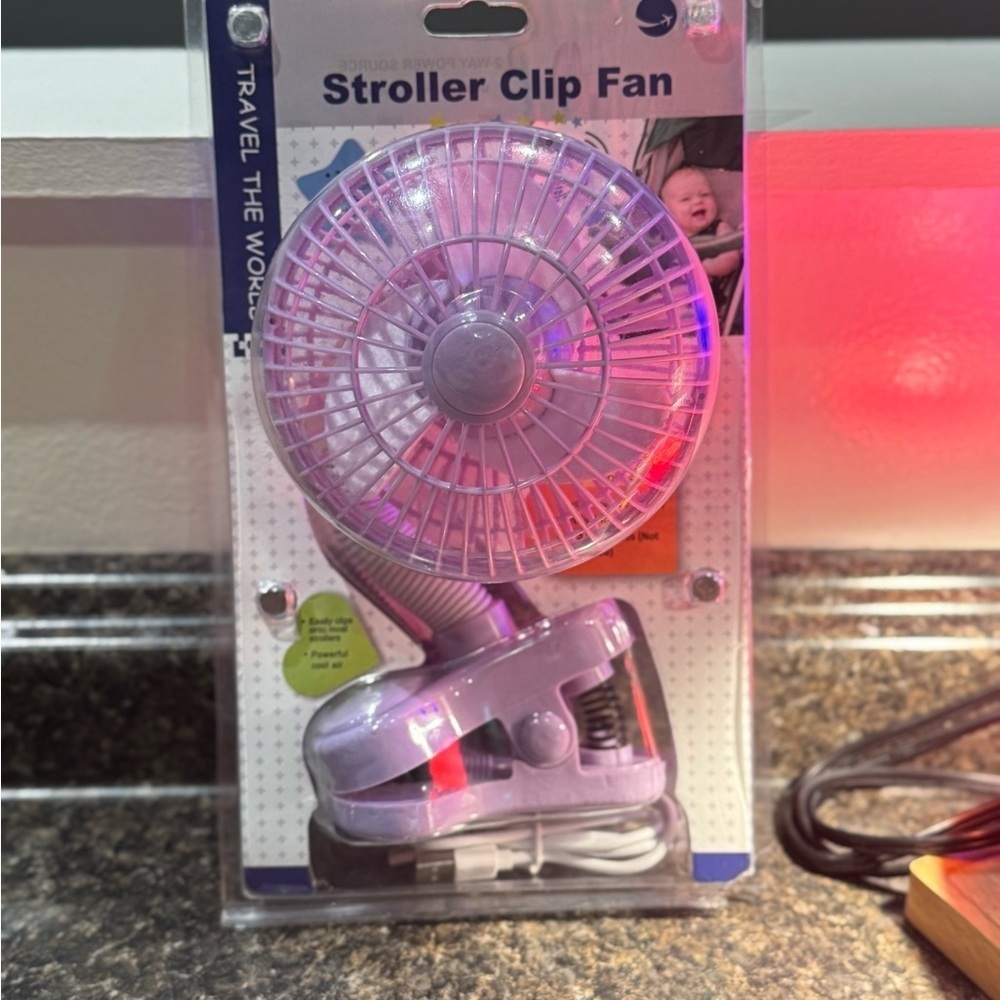 Purple Stroller Clip Fan